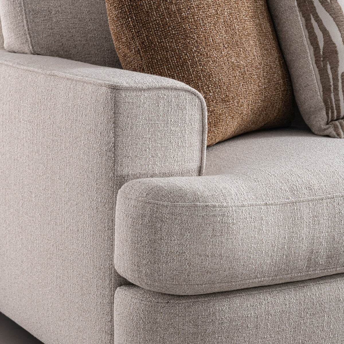 Modern Mixed Weave Fabric Corner 2 Seater Sofa LUCENT