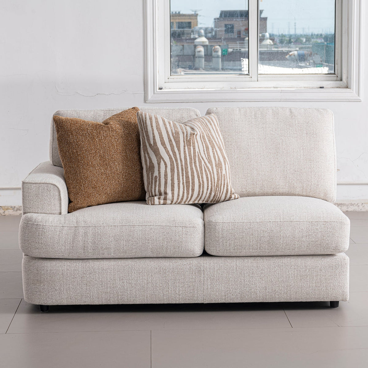 Modern Mixed Weave Fabric Corner 2 Seater Sofa LUCENT