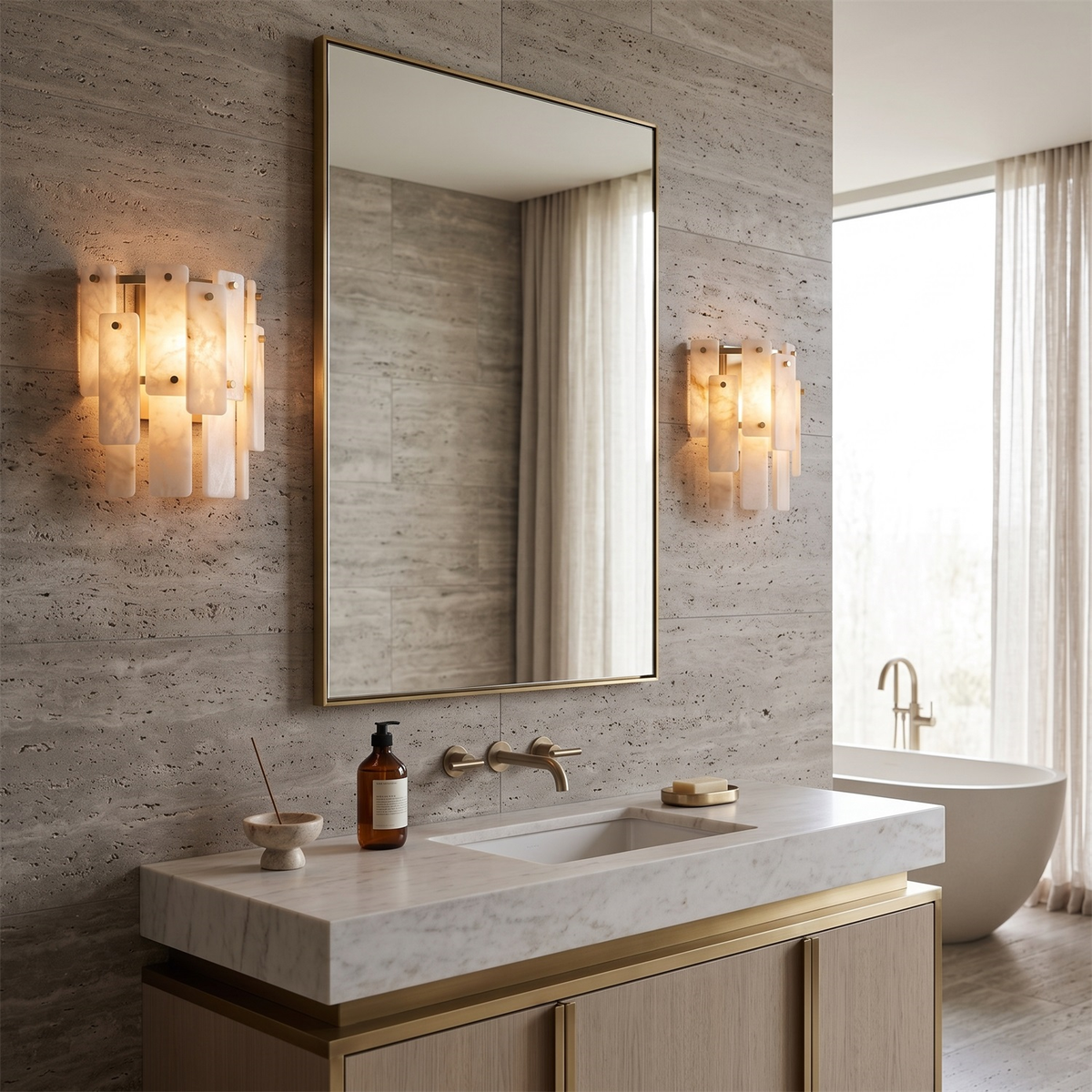 Marloweith Alabaster Wall Sconce
