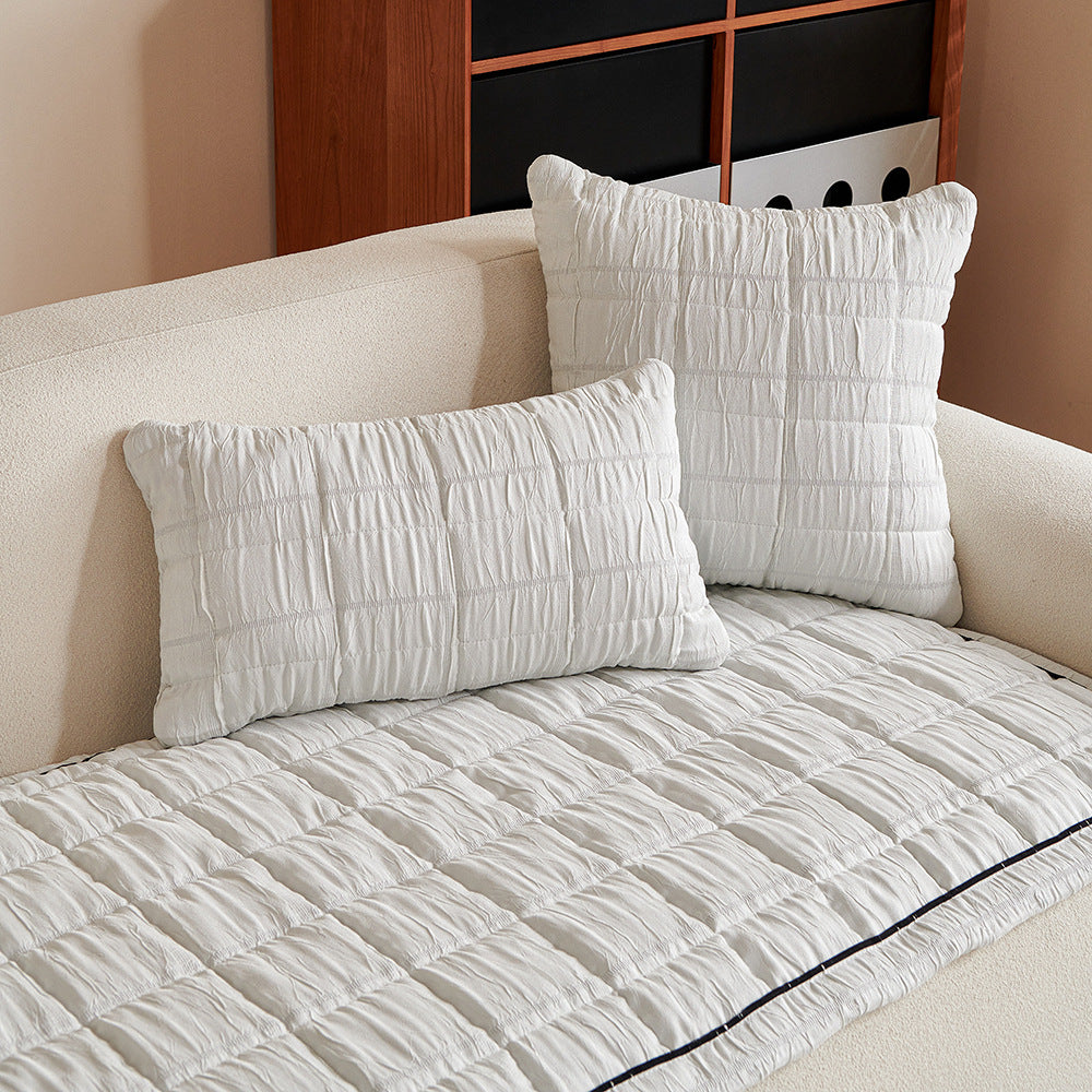 Modern Crinkle Texture Non-Slip Sofa Mat Couch Cover