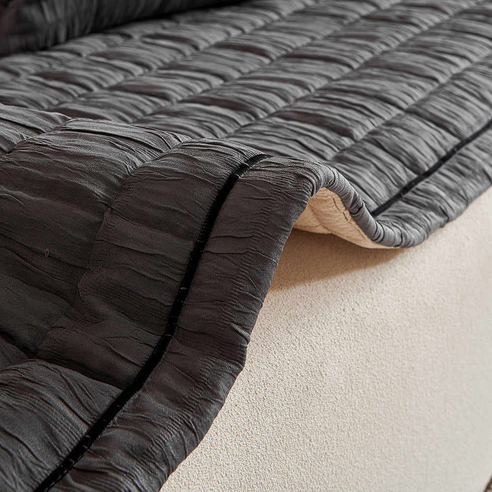 Modern Crinkle Texture Non-Slip Sofa Mat Couch Cover
