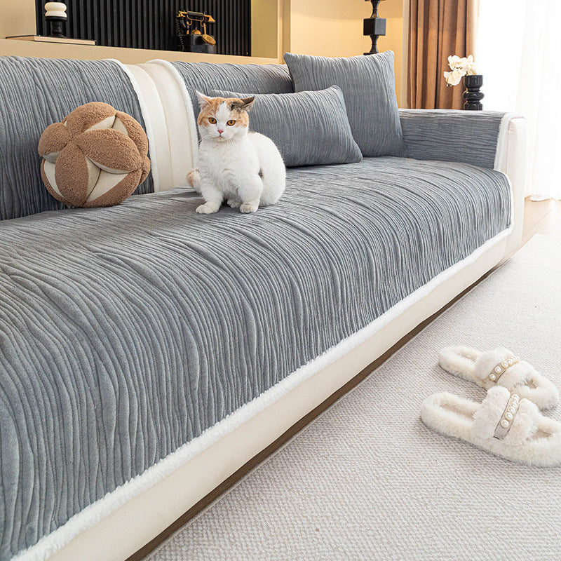 Luxe Crystal Velvet Non-Slip Sofa Mat Couch Protector