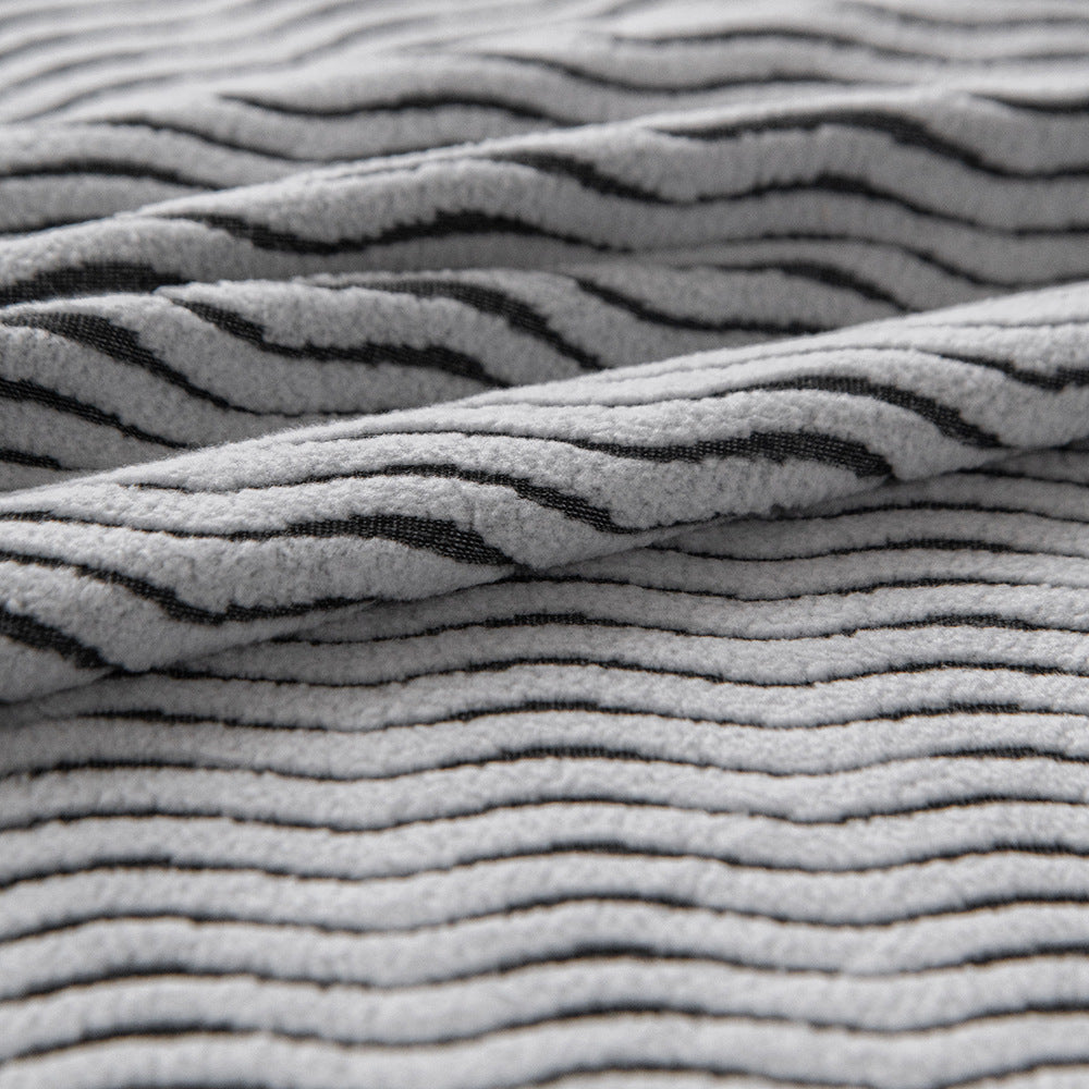 Wave Jacquard Fleece Stretch Sofa Couch Slipcover