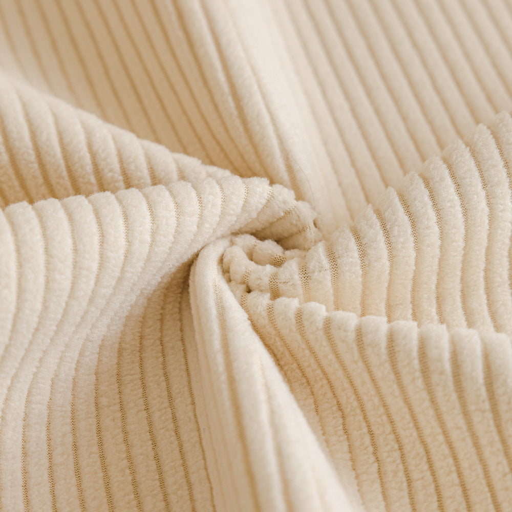 Fine-Ribbed Corduroy Stretch Sofa Cushion Cover Couch Slipcover