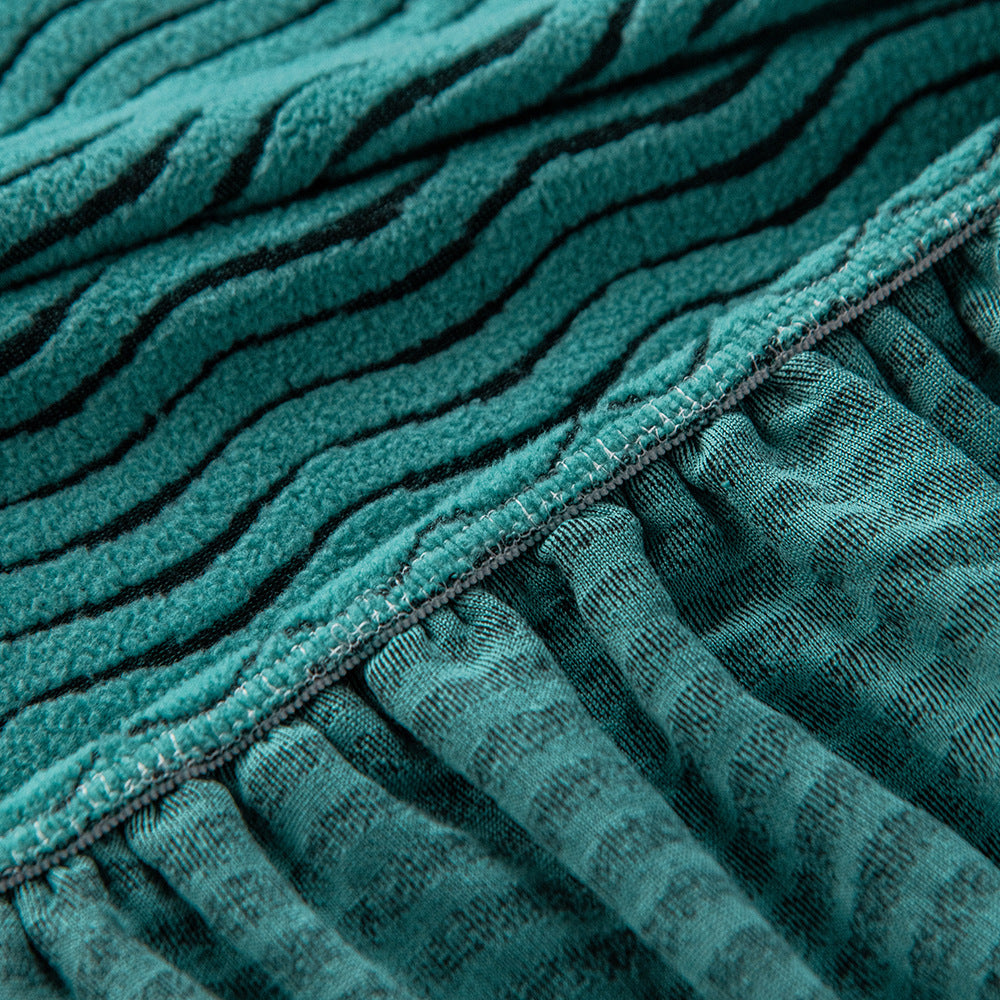 Wave Jacquard Fleece Stretch Sofa Couch Slipcover