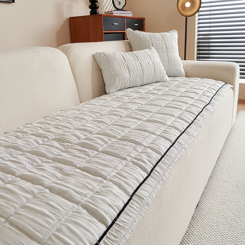 Modern Crinkle Texture Non-Slip Sofa Mat Couch Cover