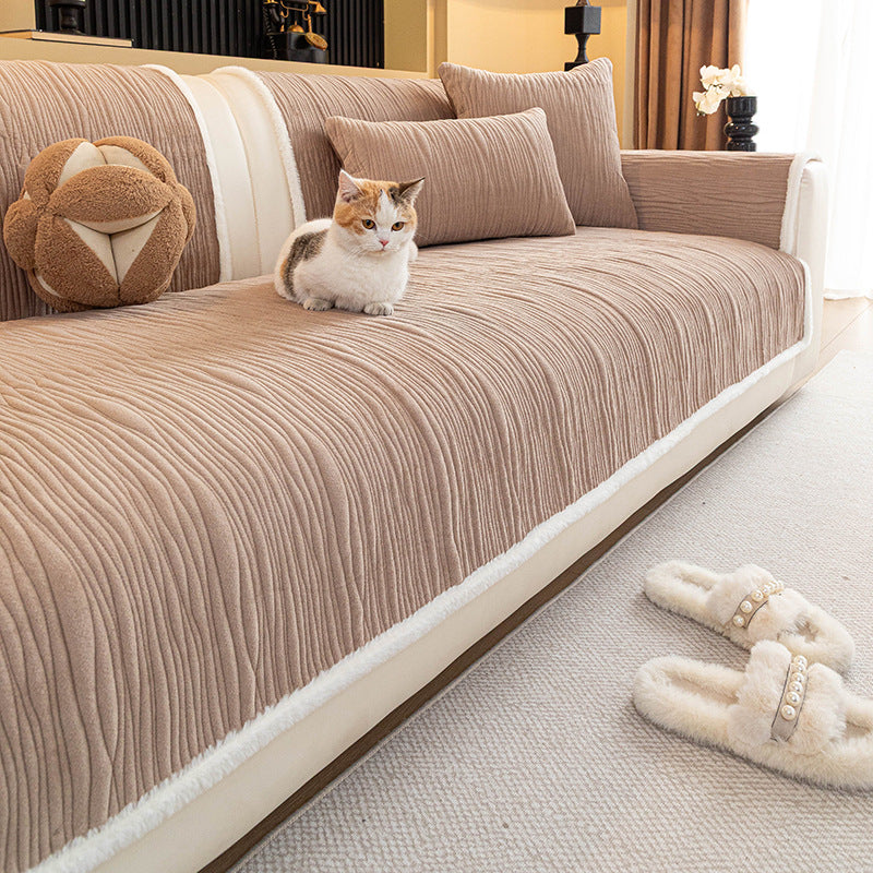 Luxe Crystal Velvet Non-Slip Sofa Mat Couch Protector