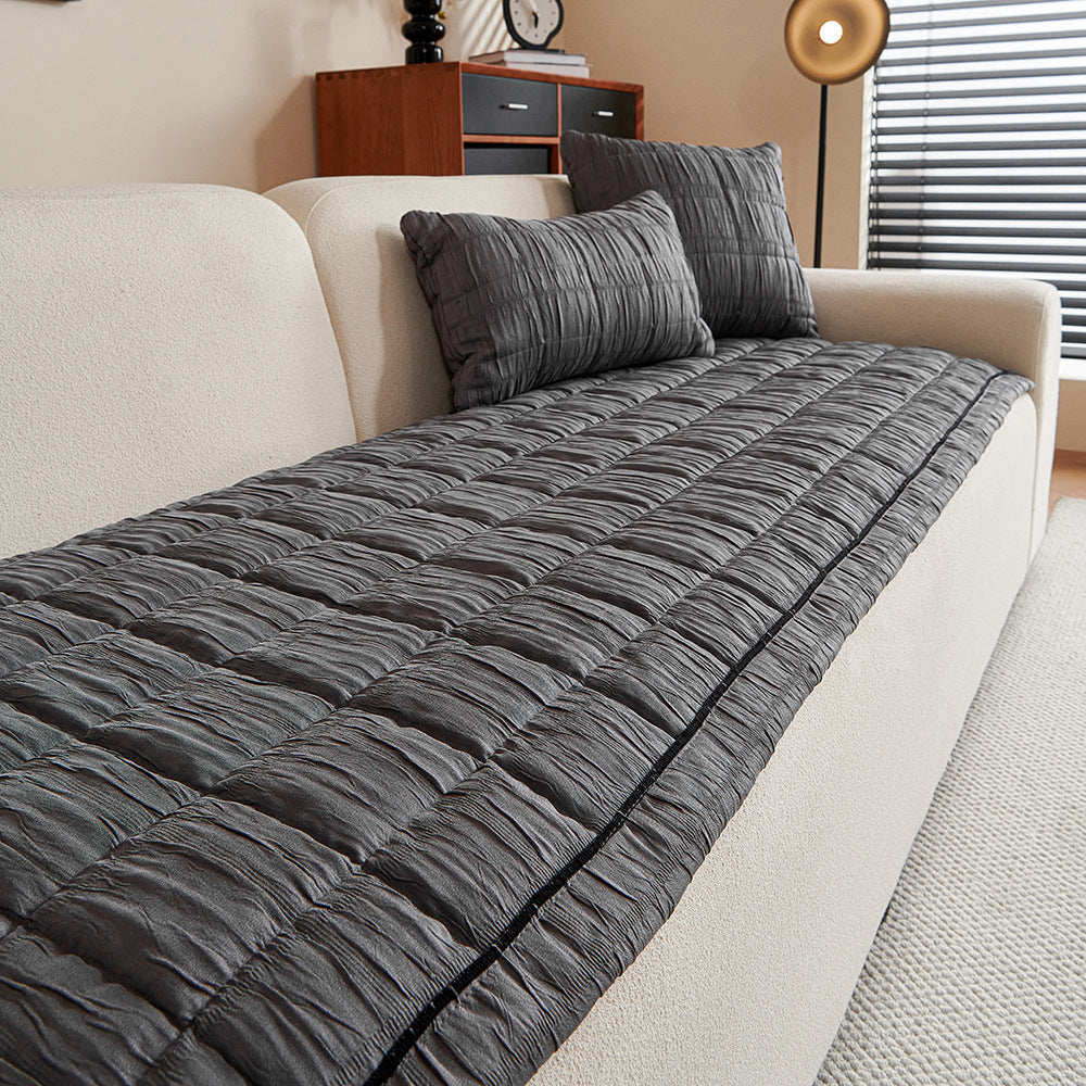 Modern Crinkle Texture Non-Slip Sofa Mat Couch Cover