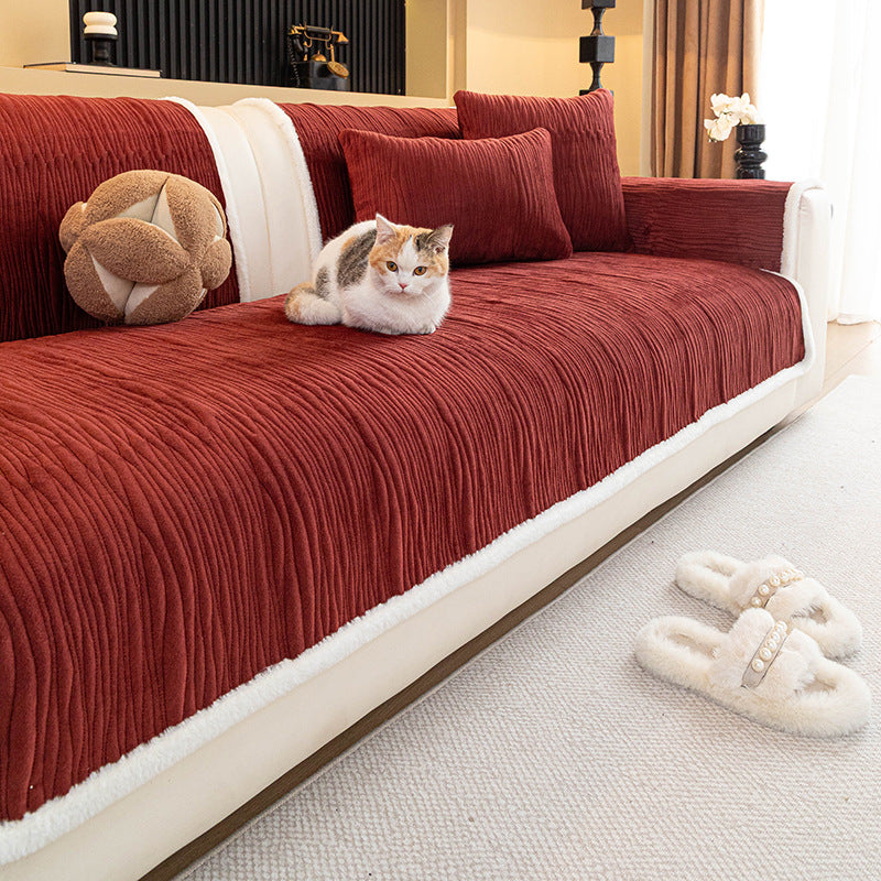 Luxe Crystal Velvet Non-Slip Sofa Mat Couch Protector