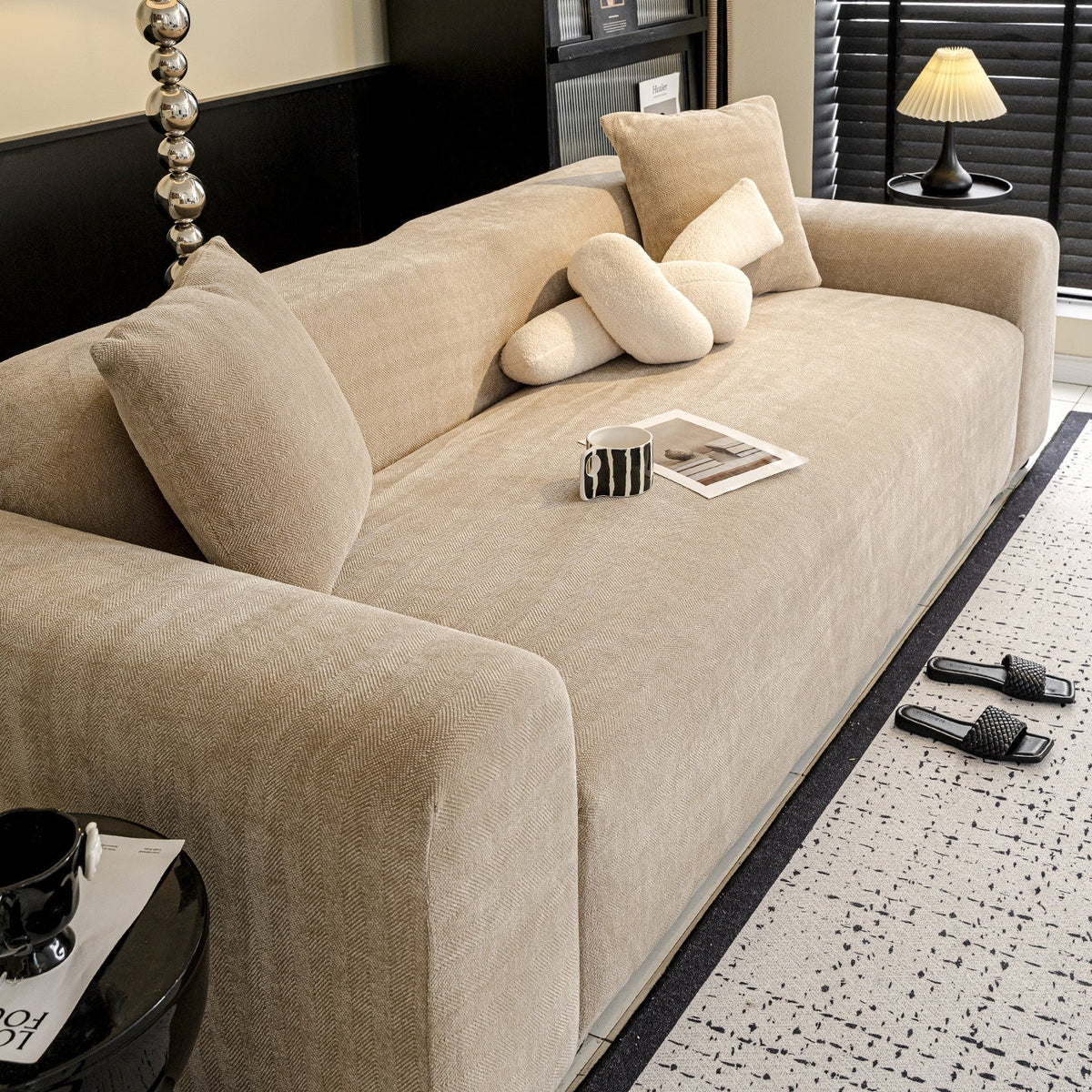 Herringbone Chenille High-Stretch Sofa Couch Slipcover