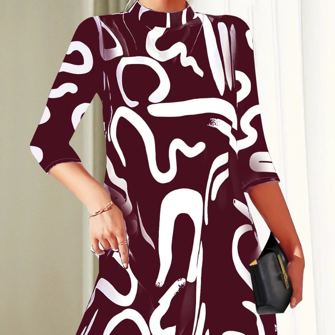 Pia | Robe imprimée en coton pour femme | Midi