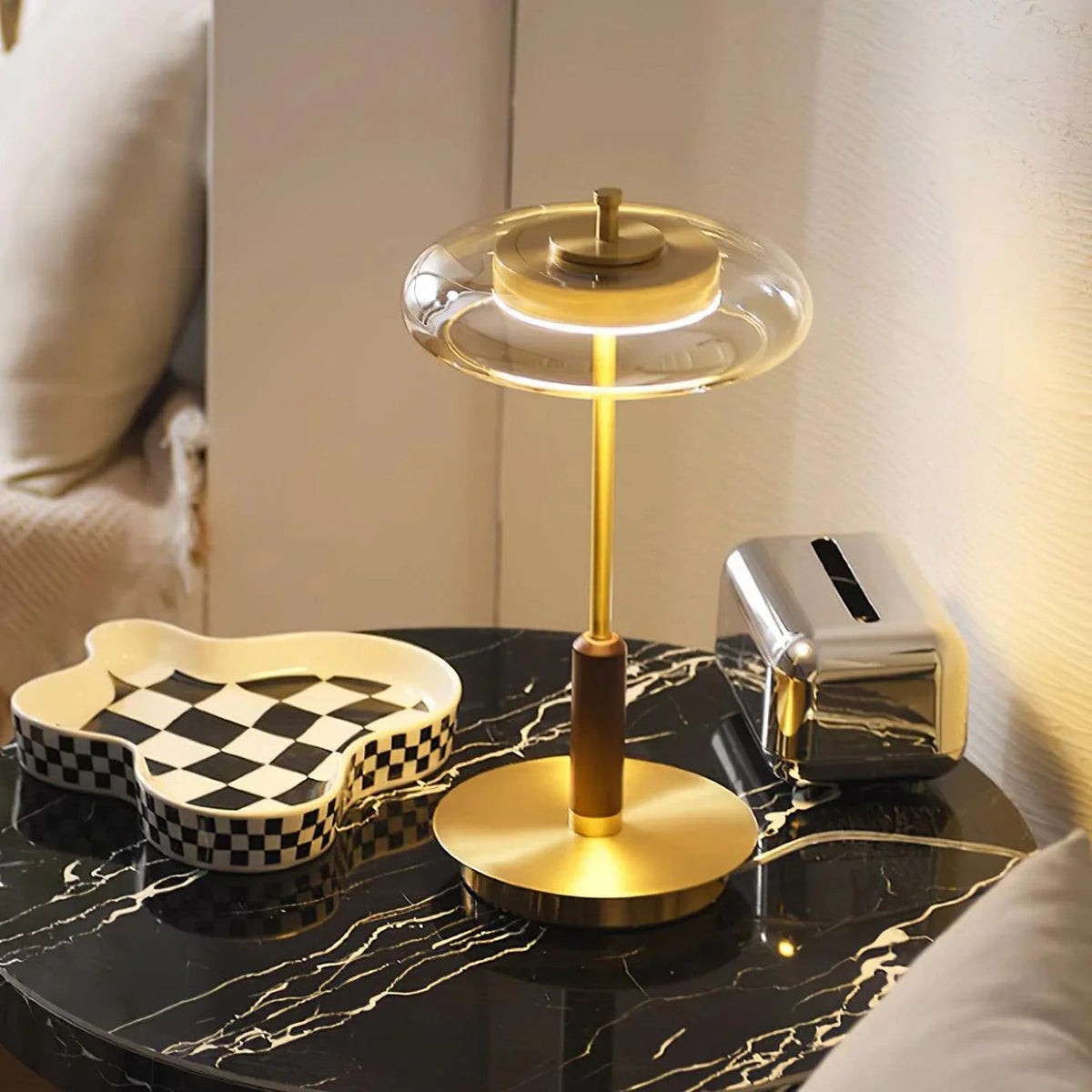Clarté Nocturne Glass Table Lamp