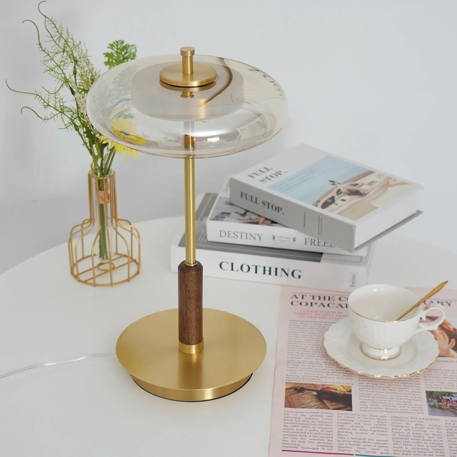 Clarté Nocturne Glass Table Lamp