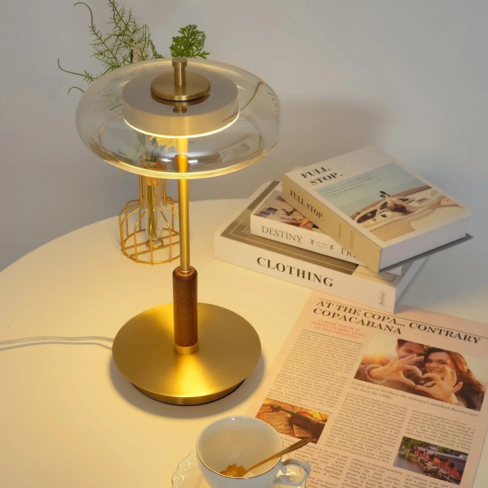 Clarté Nocturne Glass Table Lamp