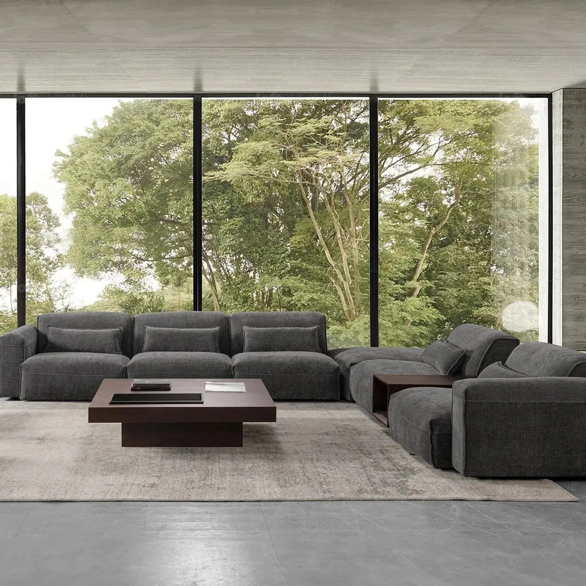 Modern Corduroy Velvet Fabric Modular Armless 1 Seater Sofa OPERA