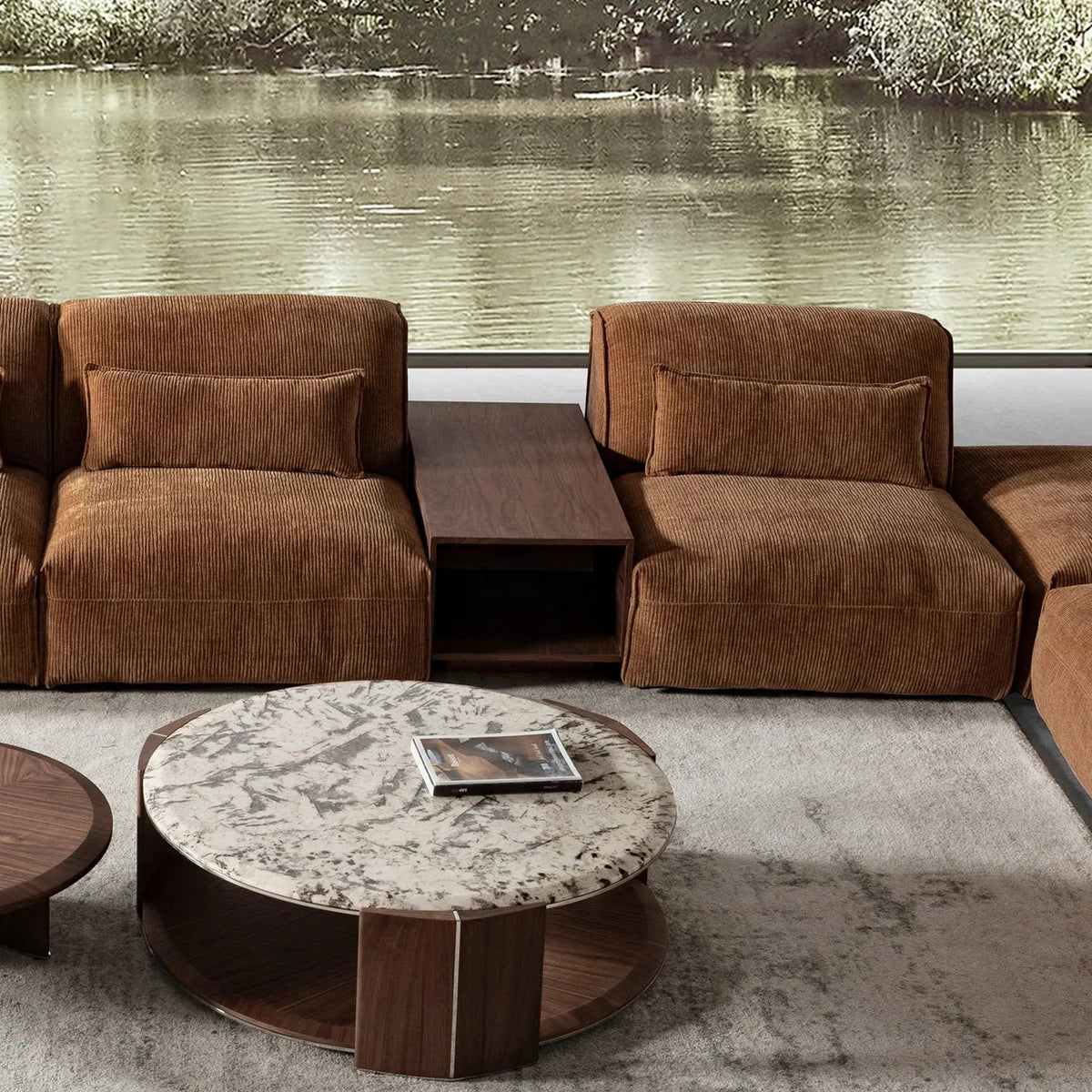 Modern Corduroy Velvet Fabric Modular Armless 1 Seater Sofa OPERA