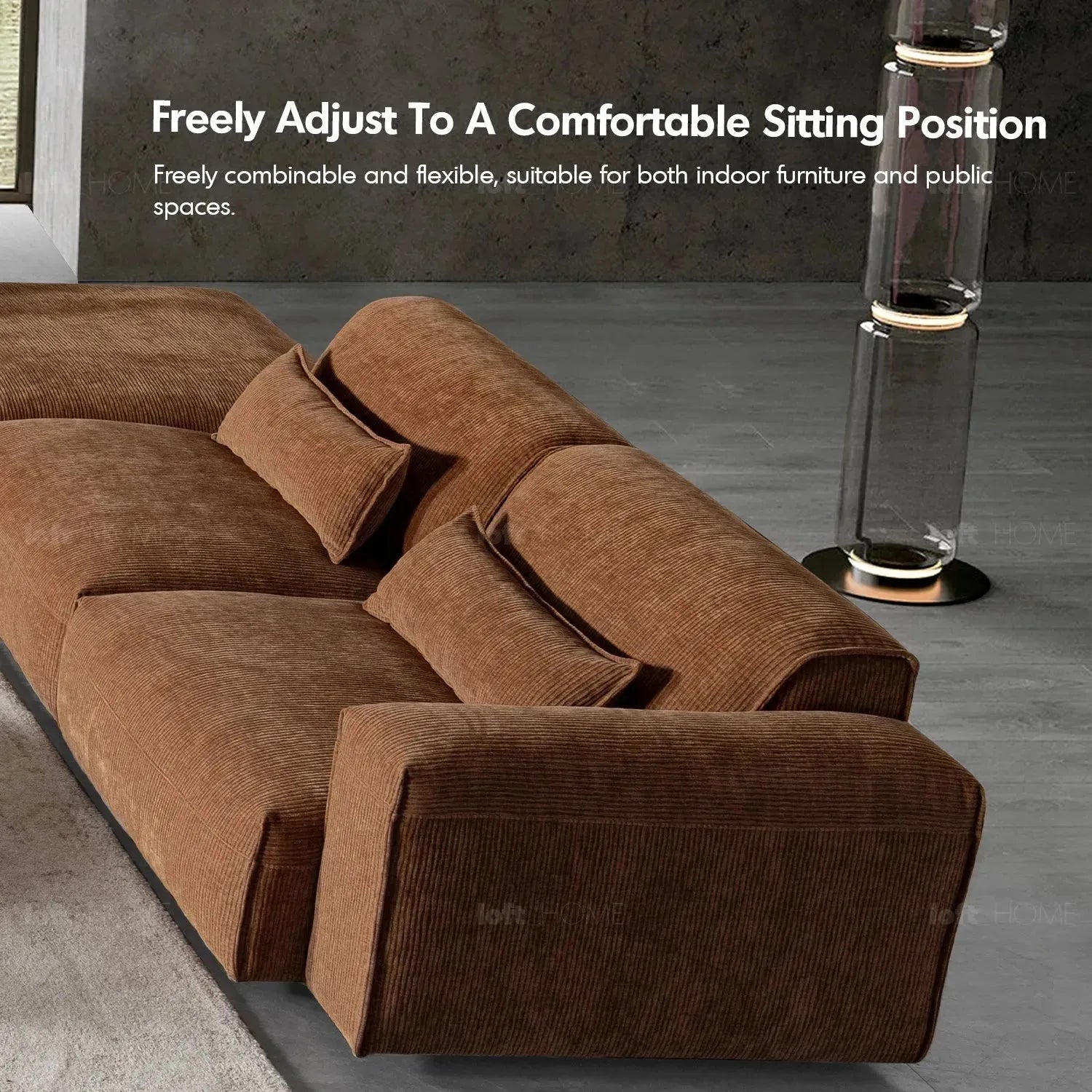 Modern Corduroy Velvet Fabric Modular Armless 1 Seater Sofa OPERA