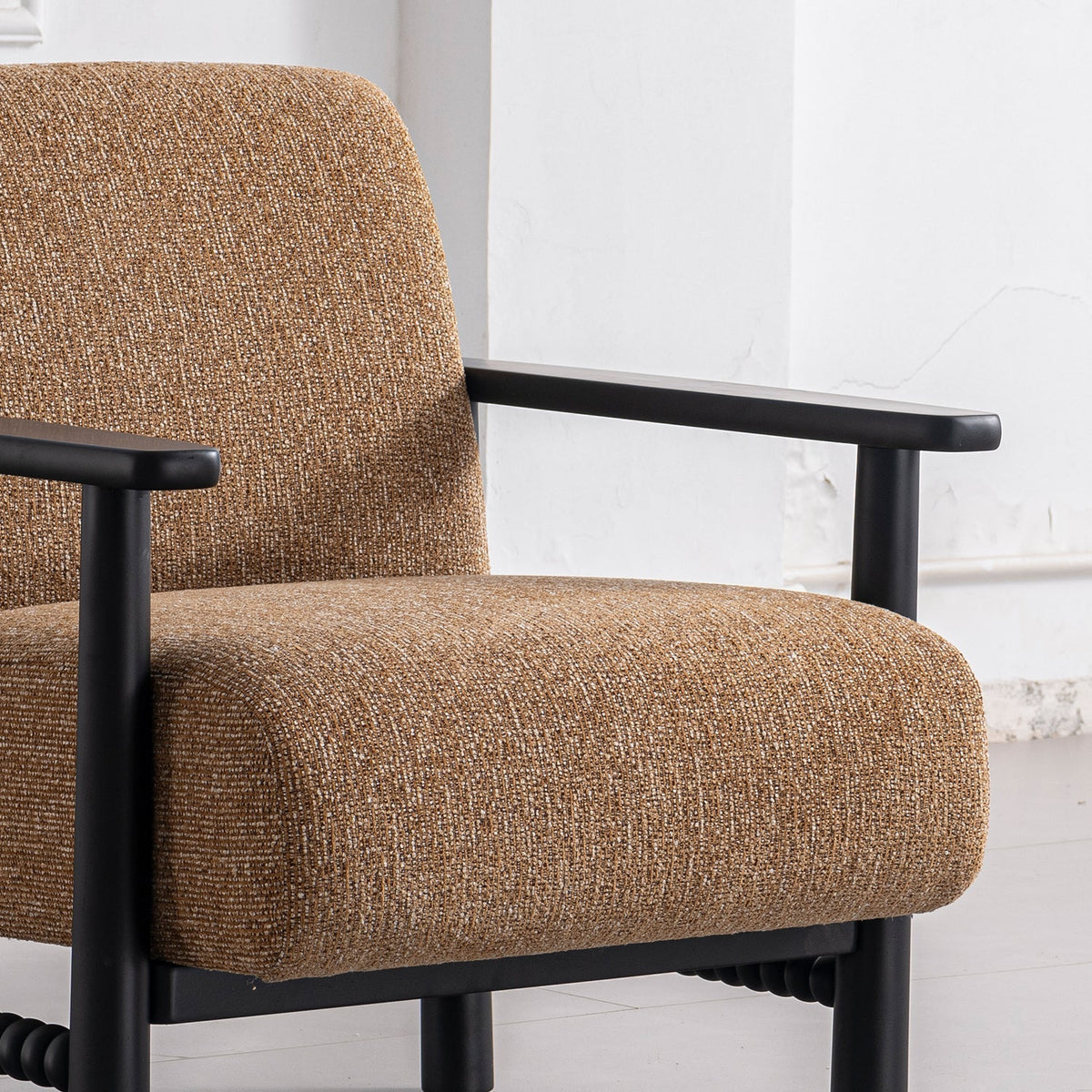 Japandi Mixed Weave Fabric 1 Seater Sofa NEMAN