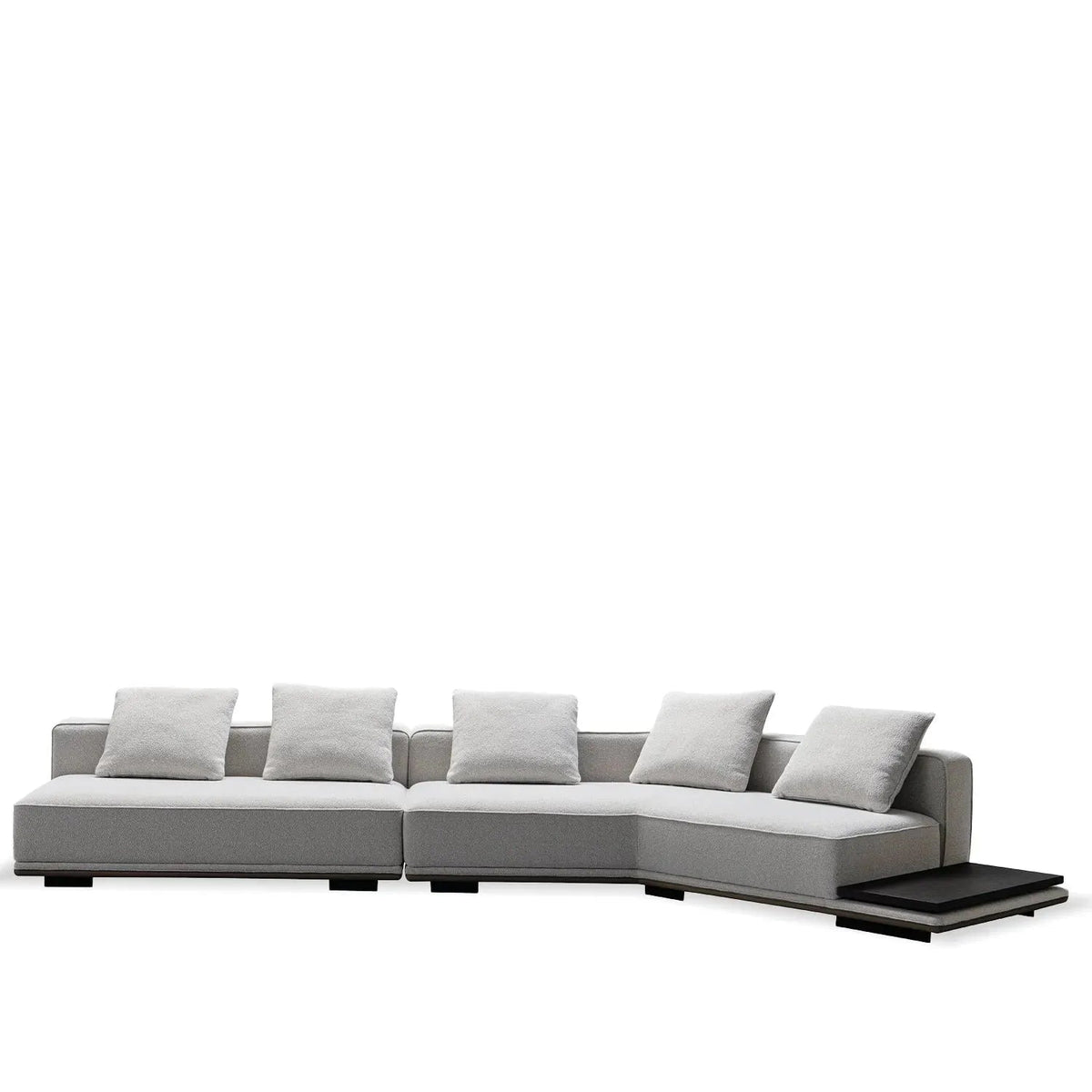 Minimalist Mixed Weave Fabric Modular L Shape Sectional Sofa ELEGANZA 3+L
