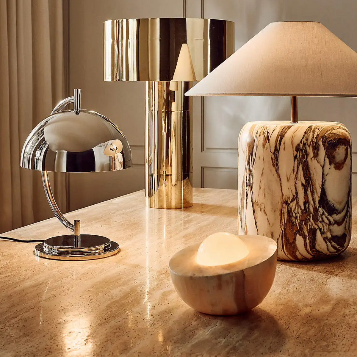 Johanne Travertine Table Lamp