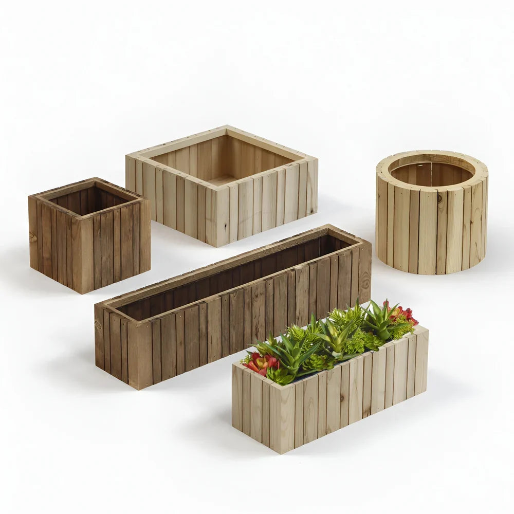 Vertical Slat Wood Box