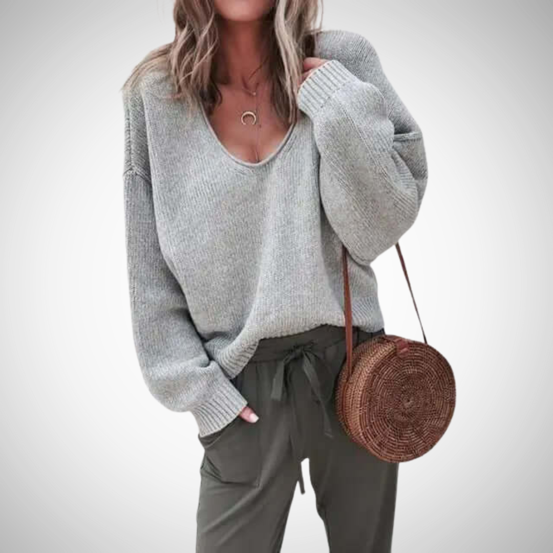 Jessica Loose Knit V-Neck Jumper for Women
