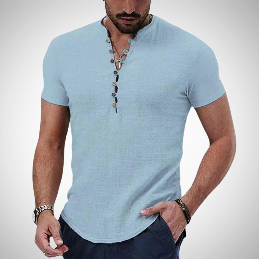 Chemise Henley Connor en lin mélangé pour homme 