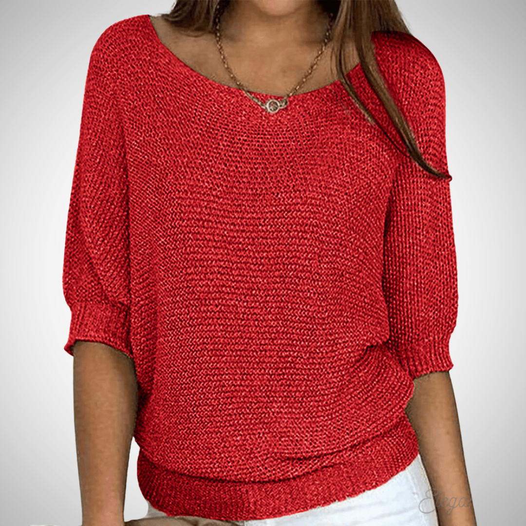 Pull en tricot léger saphir pour femme
