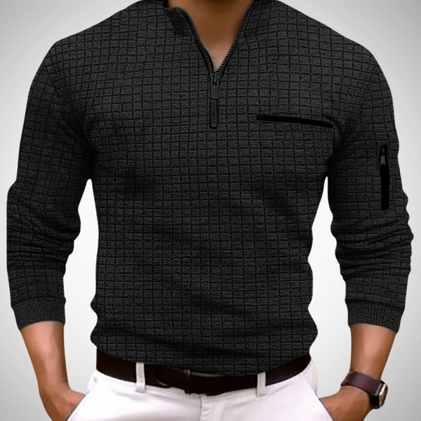 Noel Men's Modern Long-Sleeve Polo Shirt