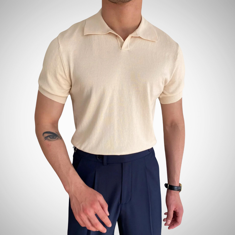 Alex Relaxed Polo Shirt - Men's Retro Cotton Casual Polo