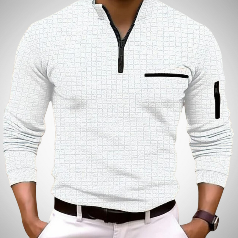 Noel Men's Modern Long-Sleeve Polo Shirt