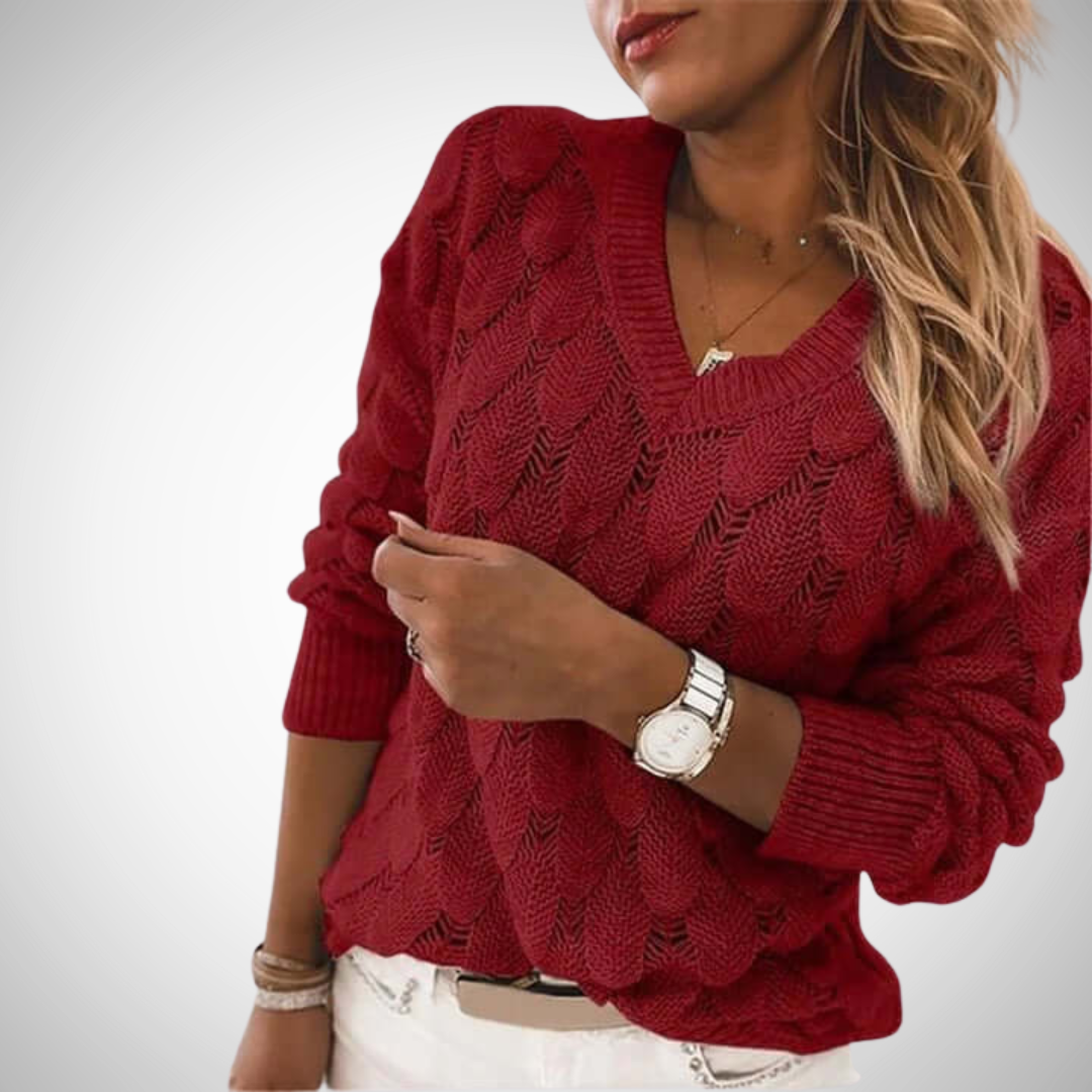 Greta V-Neck Knitted Jumper for Women