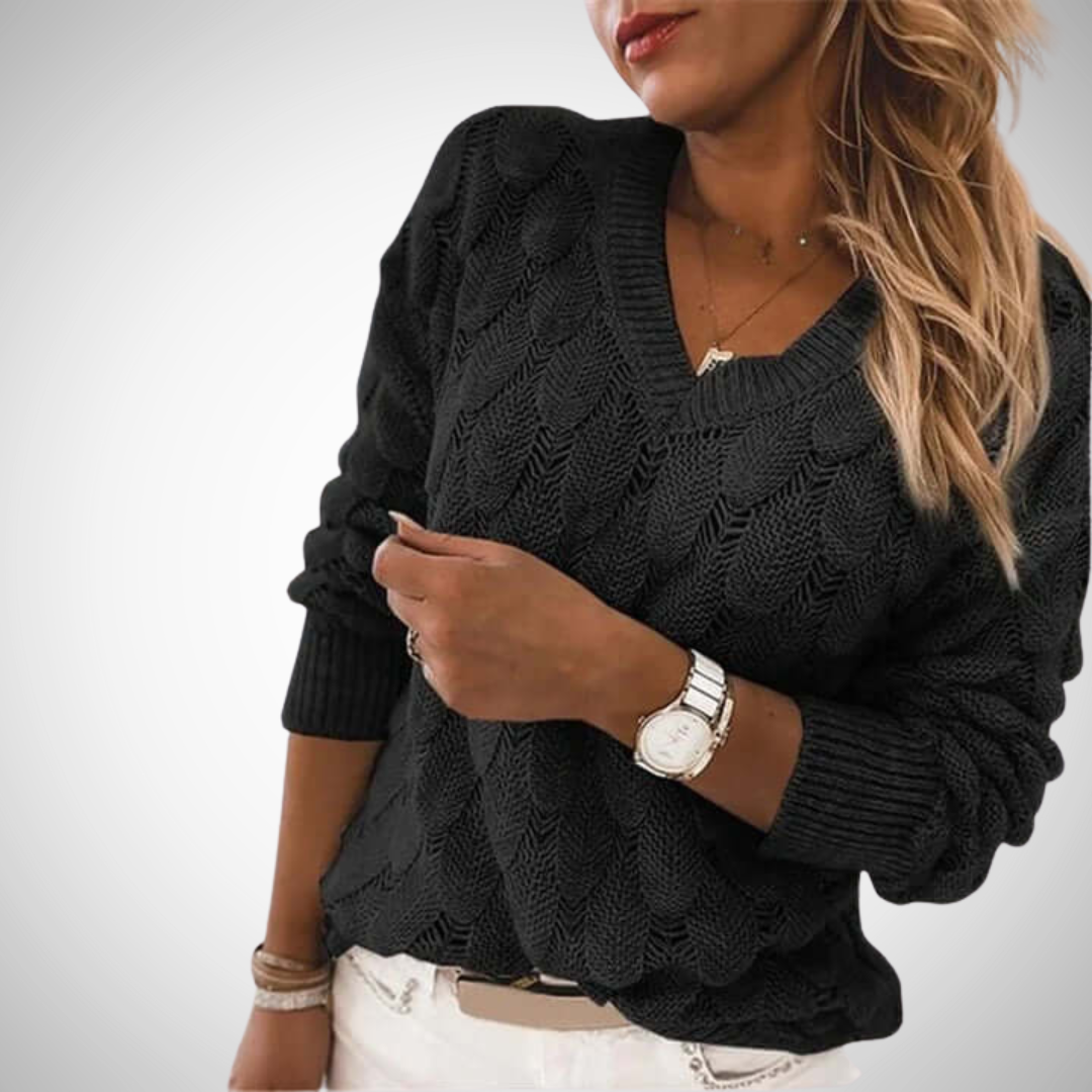 Greta V-Neck Knitted Jumper for Women
