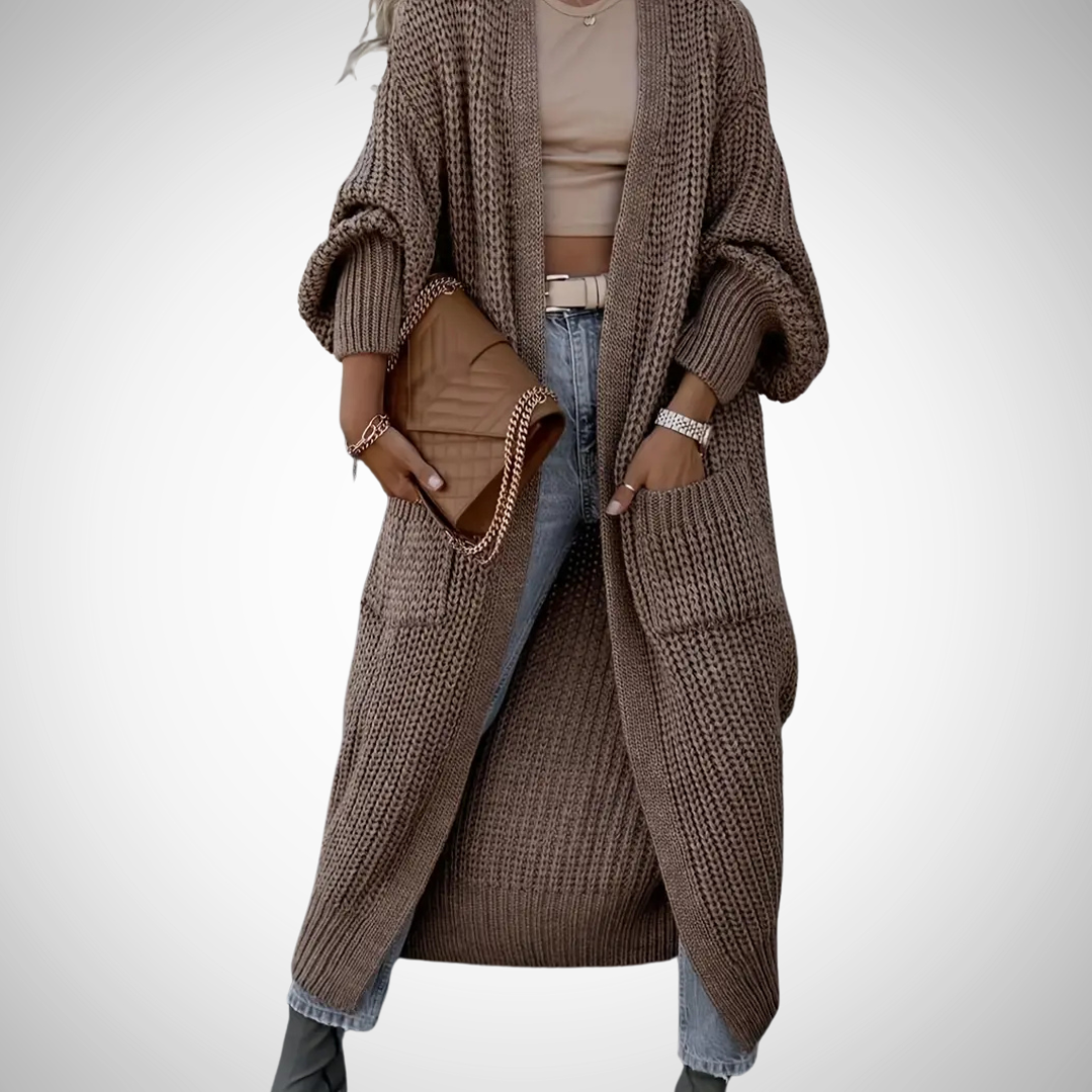 Cardigan long et confortable Erlinda pour femme