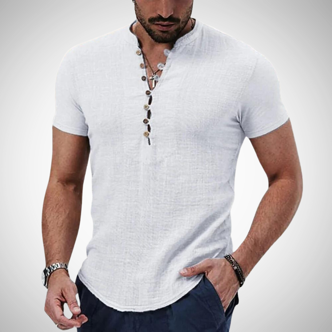 Chemise Henley Connor en lin mélangé pour homme 