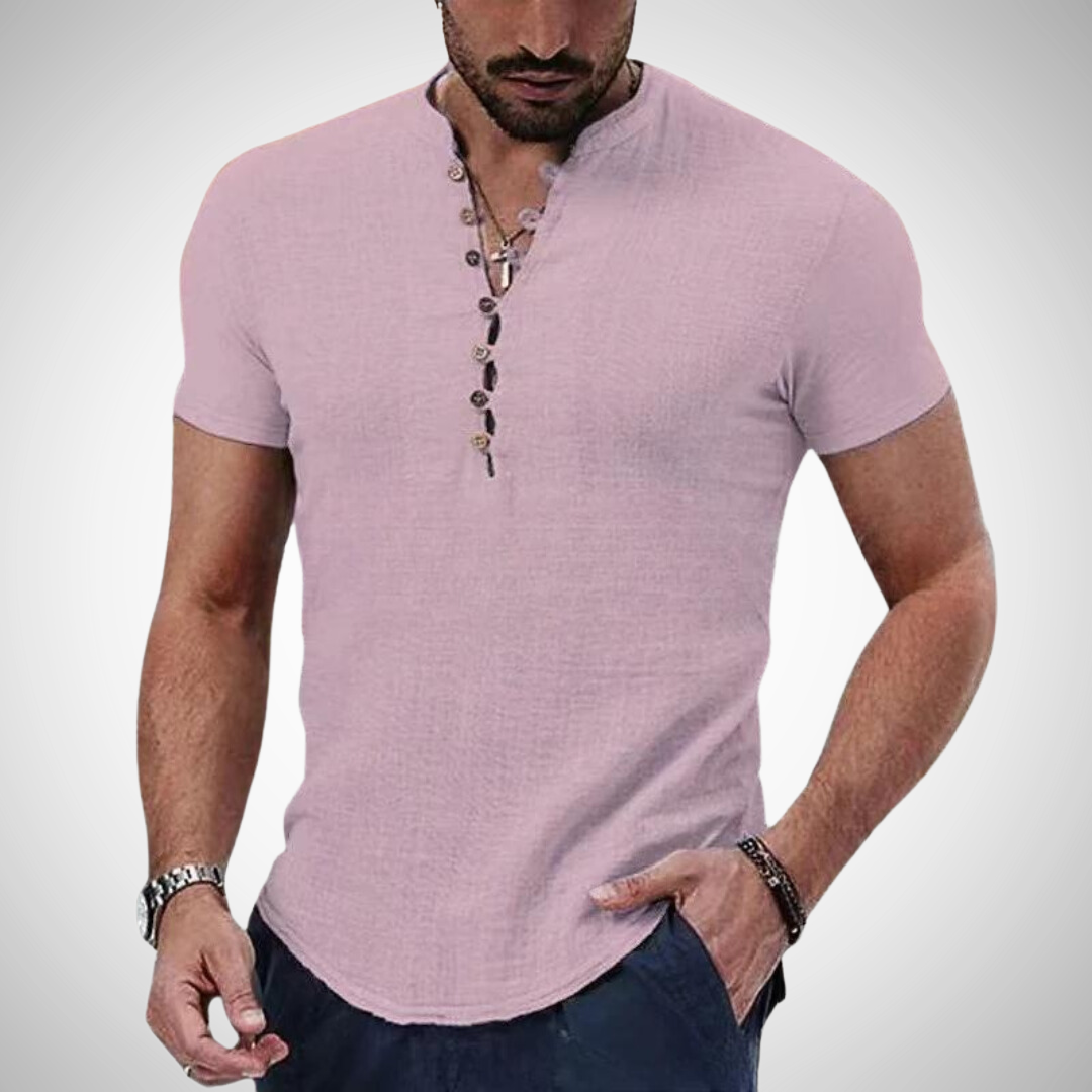 Chemise Henley Connor en lin mélangé pour homme 