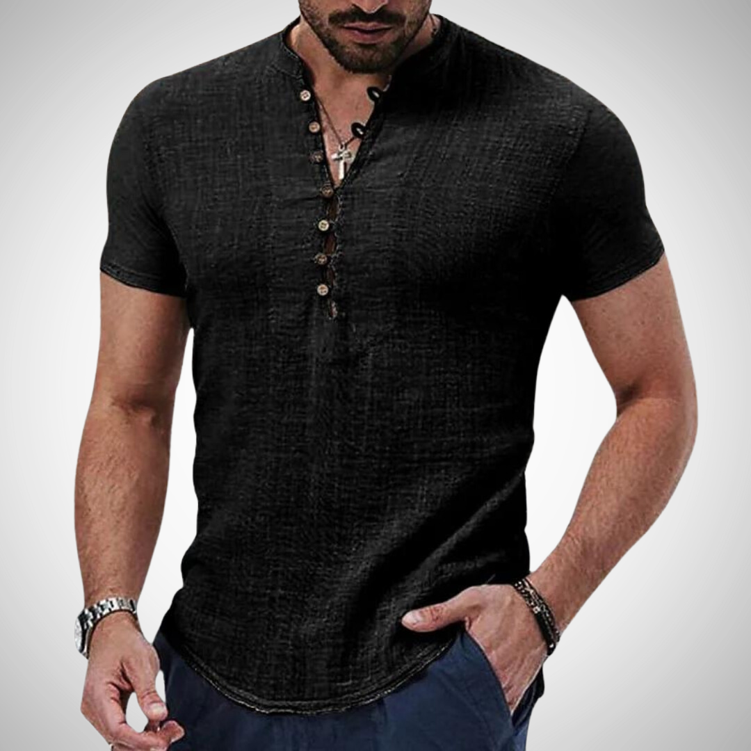 Chemise Henley Connor en lin mélangé pour homme 