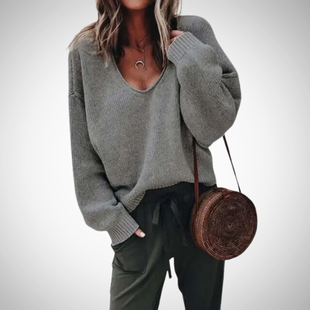 Jessica Loose Knit V-Neck Jumper for Women