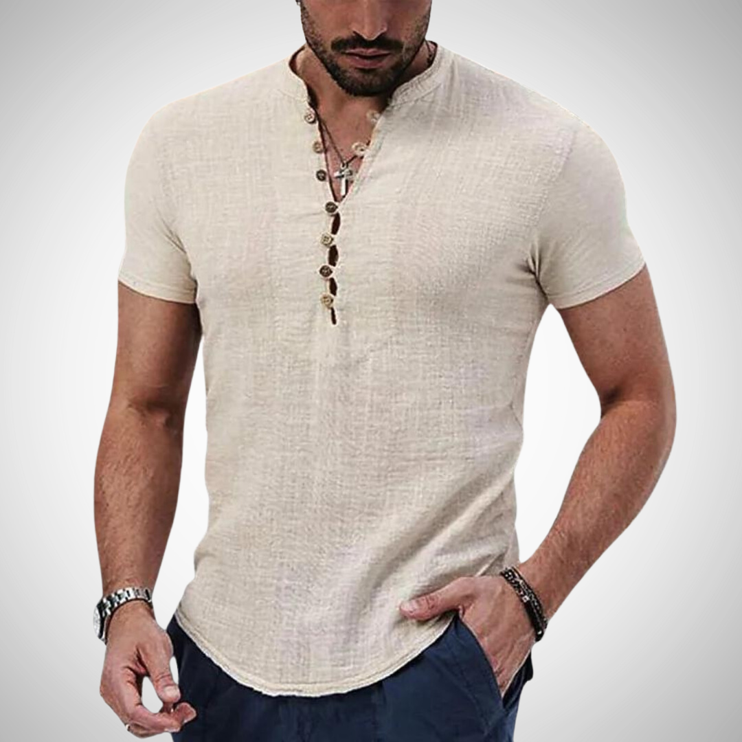 Chemise Henley Connor en lin mélangé pour homme 