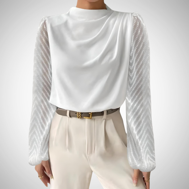 Amelia Elegant Round Neck Long Sleeve Top