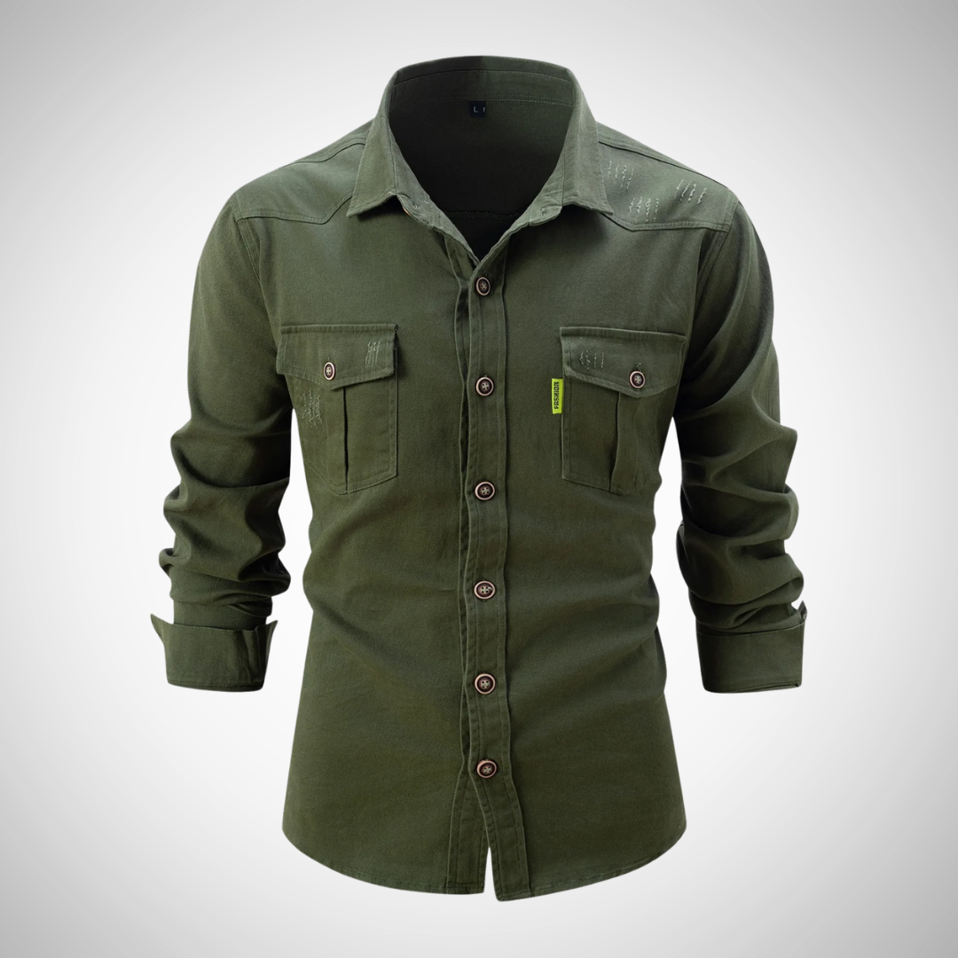 Nash Casual Long Sleeves Shirt with Chest Pockets and Button Closure | Perfect for Casual Days for Men