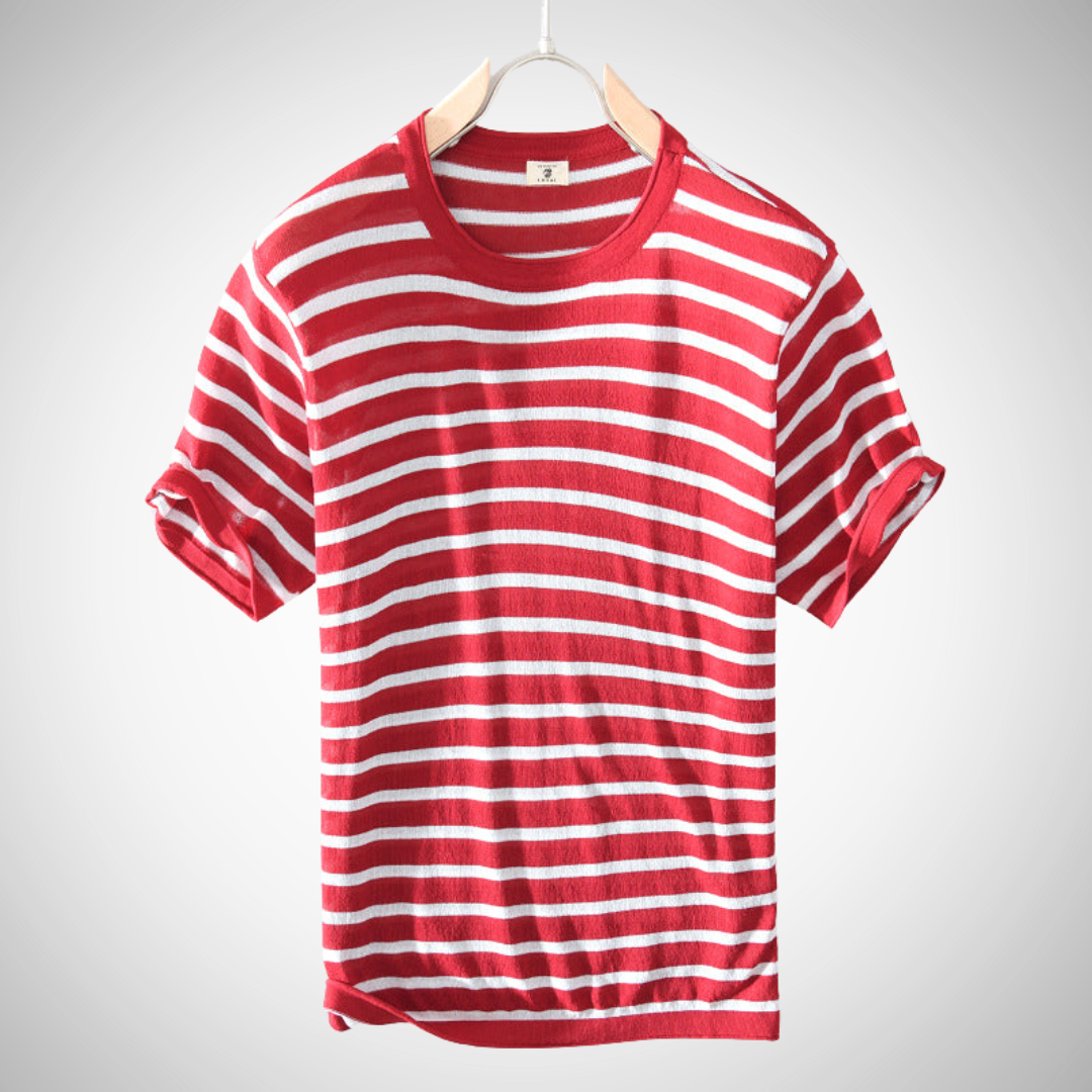 T-shirt rayé haut de gamme Vasilis Washington pour homme