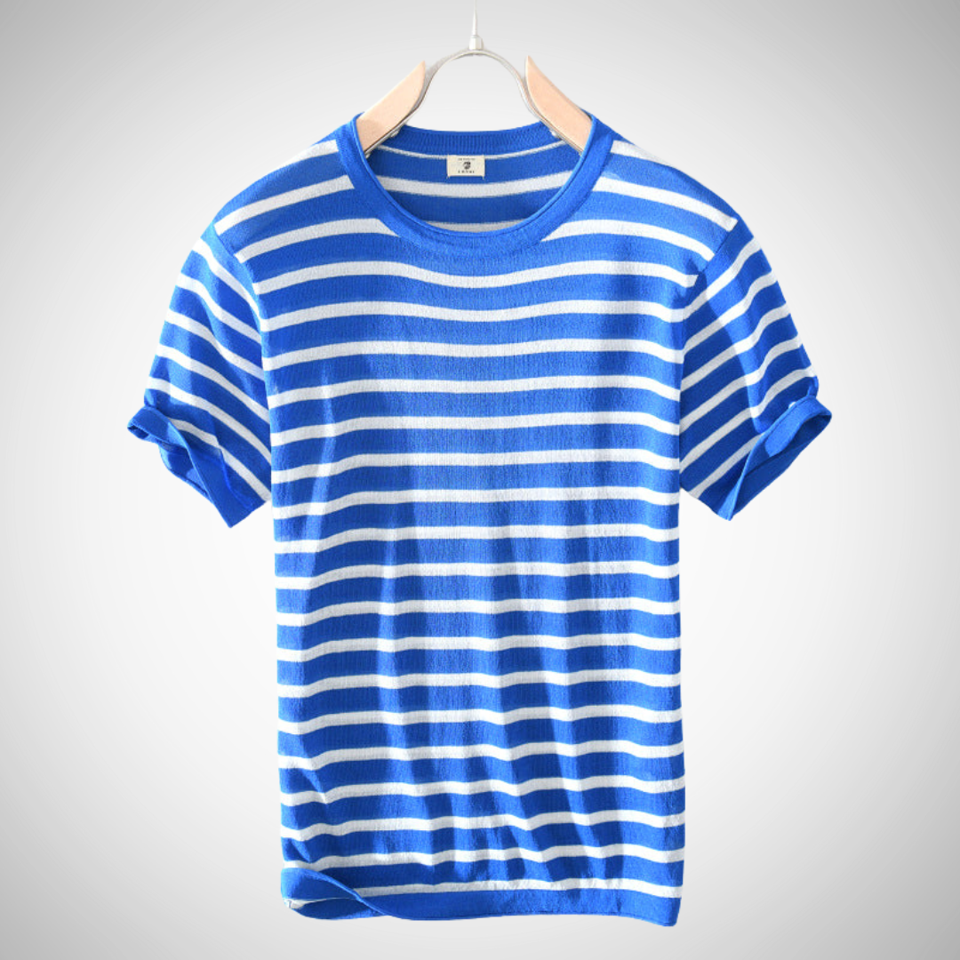 T-shirt rayé haut de gamme Vasilis Washington pour homme