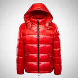 Rupert Men's Black Glossy Hooded Puffer Jacket - Insulated Winter Coat