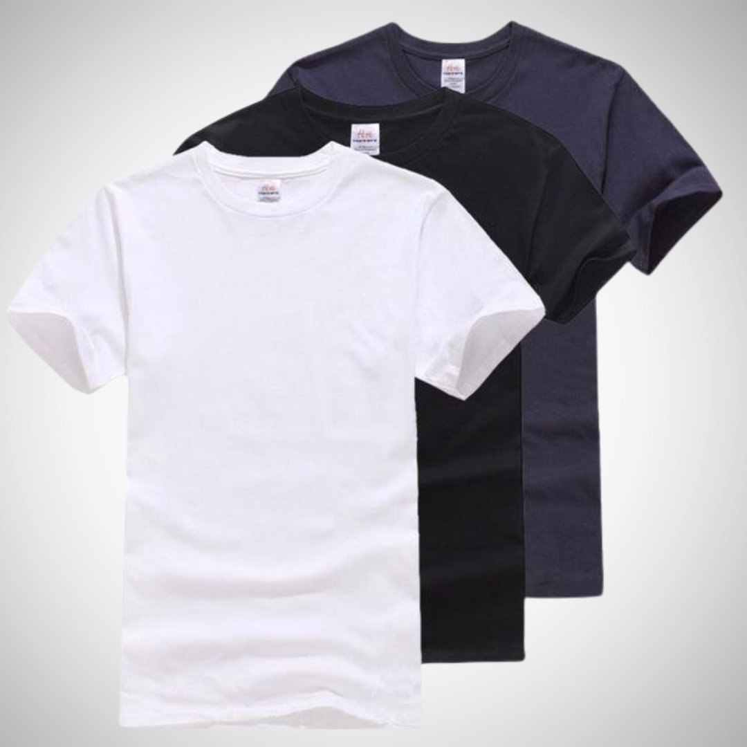 T-shirts classiques Darren en coton uni pour hommes