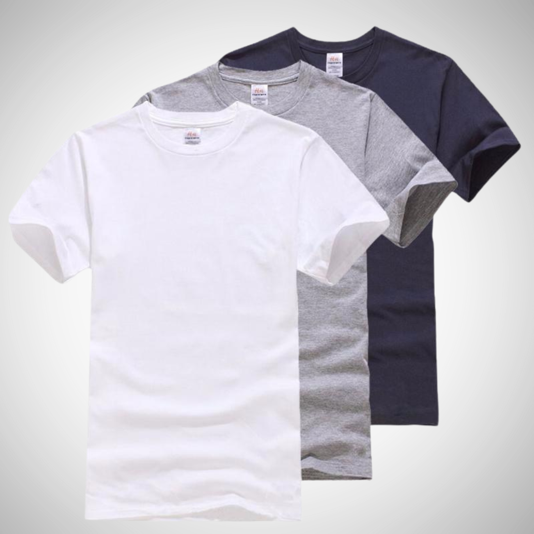 T-shirts classiques Darren en coton uni pour hommes