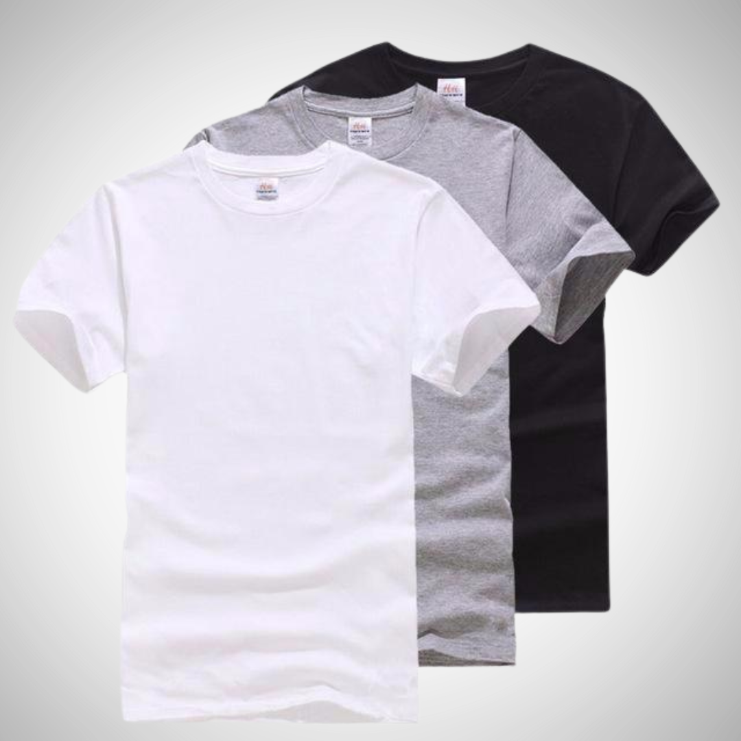 T-shirts classiques Darren en coton uni pour hommes