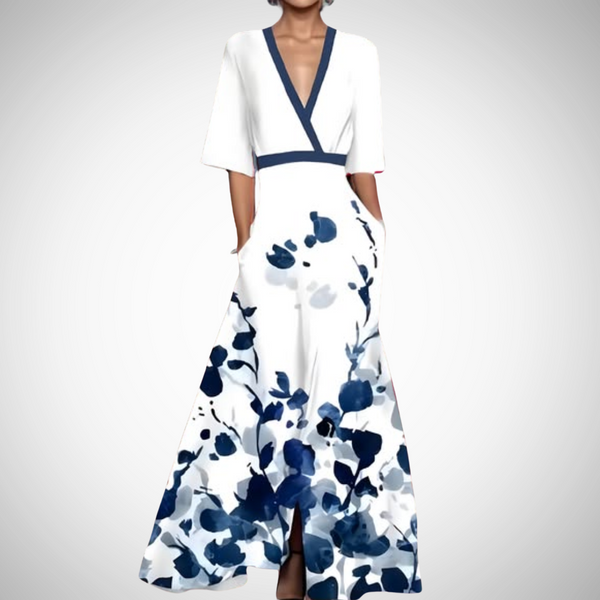 Sapphire Elegant Floral Wrap Dress for Women