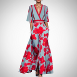 Sapphire Elegant Floral Wrap Dress for Women