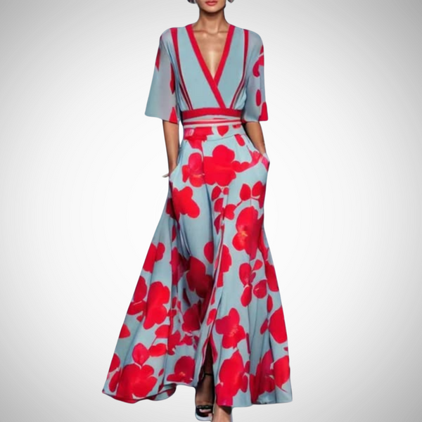 Sapphire Elegant Floral Wrap Dress for Women